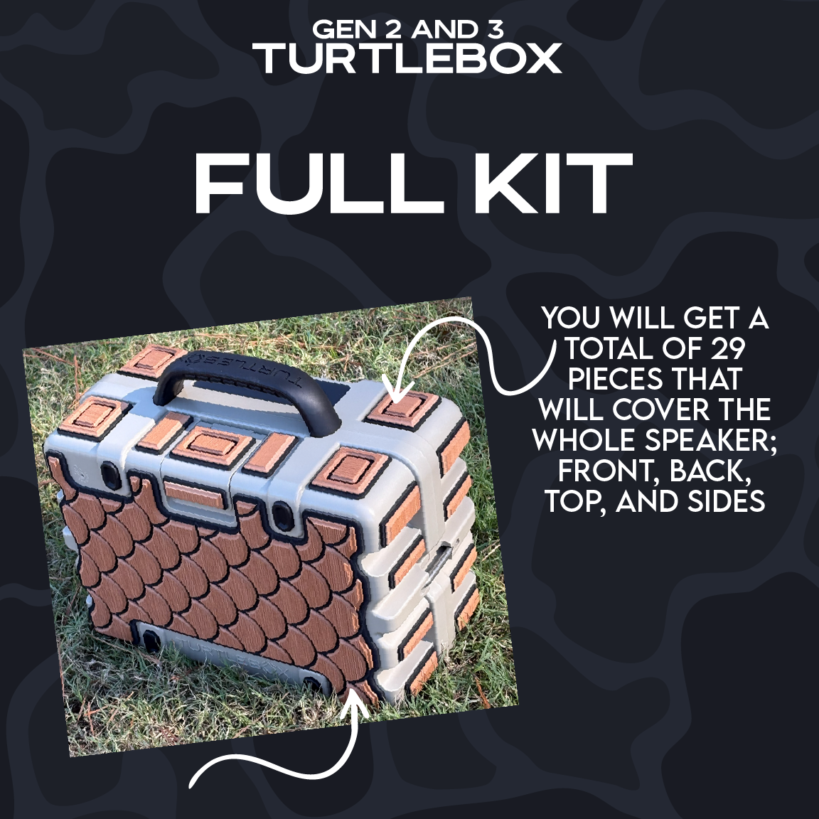 "Dirty Bird Supply Co CAMO" - Custom Speaker Shell for Turtlebox